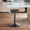 Armen Living Dax Backless Dark Gray Faux Leather Adjustable Height Bar Stool