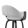 Armen Living Daxton Gray Faux Leather and Black Wood Bar Stool Half Back View