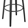 Armen Living Daxton Gray Faux Leather and Black Wood Bar Stool Legs