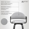 Armen Living Daxton Gray Faux Leather and Black Wood Bar Stool Back View