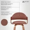 Armen Living Daxton 26" Brown Faux Leather and Walnut Wood Bar Stool - Armen Living Daxton 26" Brown Faux Leather and Walnut Wood Bar Stool