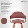 Armen Living Daxton 30" Brown Faux Leather and Walnut Wood Bar Stool