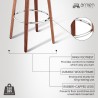 Armen Living Daxton 30" Brown Faux Leather and Walnut Wood Bar Stool
