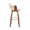Armen Living Daxton 30" Cream Faux Leather and Walnut Wood Bar Stool Side - Armen Living Daxton 30" Cream Faux Leather and Walnut Wood Bar Stool Side