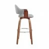 Armen Living Daxton 30"Gray  Faux Leather and Walnut Wood Bar Stool Side - Armen Living Daxton 30"Gray  Faux Leather and Walnut Wood Bar Stool Side