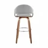 Armen Living Daxton 26" Gray Faux Leather and Walnut Wood Bar Stool Back - Armen Living Daxton 26" Gray Faux Leather and Walnut Wood Bar Stool Back