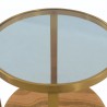 Armen Living Hattie Glass Top End Table with Brushed Gold Legs Top