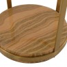 Armen Living Hattie Glass Top End Table with Brushed Gold Legs Bottom