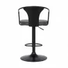 Armen Living Eagle Adjustable Height Swivel Gray Faux Leather and Wood Bar Stool with Black Metal Base Back - Armen Living Eagle Adjustable Height Swivel Gray Faux Leather and Wood Bar Stool with Black Metal Base Back