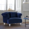 Elegance Contemporary Chair in Blue Velvet with Acrylic Legs - Lifestyle