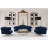 Elegance Contemporary Chair in Blue Velvet with Acrylic Legs - Lifestyle Set