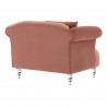 Elegance Contemporary Chair in Blush Velvet with Acrylic Legs - Back Angled