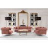 Elegance Contemporary Chair in Blush Velvet with Acrylic Legs - Lifestyle Set