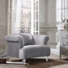 Elegance Contemporary Sofa Chair in Grey Velvet with Acrylic Legs  - Lifestyle
