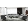 Elegance Contemporary Sofa Chair in Grey Velvet with Acrylic Legs - Lifestyle in Set