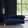 Elegance Contemporary Loveseat in Blue Velvet with Acrylic Legs - Lifestyle 1
