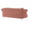Elegance Contemporary Loveseat in Blush Velvet with Acrylic Legs - Back Angle