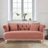 Elegance Contemporary Loveseat in Blush Velvet with Acrylic Legs - Front