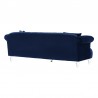 Armen Living Elegance Contemporary Sofa in Blue Velvet with Acrylic Legs Back