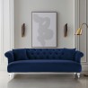 Armen Living Elegance Contemporary Sofa in Blue Velvet with Acrylic Legs
