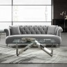 Armen Living Elegance Contemporary Sofa in Gray Velvet with Acrylic Legs