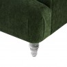 Armen Living Elegance Contemporary Sofa in Green Velvet with Acrylic Legs Bottom