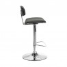 Armen Living Erik Adjustable Gray Faux Leather Swivel Barstool with Chrome Base Side