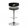 Armen Living Erik Adjustable Gray Faux Leather Swivel Barstool with Chrome Base Back