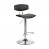 Armen Living Erik Adjustable Gray Faux Leather Swivel Barstool with Chrome Base Side