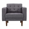 Armen Living Element Mid-Century Modern Chair in Dark Gray Linen and Walnut Legs 2