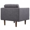 Armen Living Element Mid-Century Modern Chair in Dark Gray Linen and Walnut Legs 3