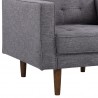 Armen Living Element Mid-Century Modern Chair in Dark Gray Linen and Walnut Legs 4