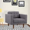 Armen Living Element Mid-Century Modern Chair in Dark Gray Linen and Walnut Legs