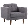 Armen Living Element Mid-Century Modern Chair in Dark Gray Linen and Walnut Legs 1
