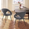 Armen Living Elin Gray Faux Leather And Black Metal Dining Chairs - Set of 2