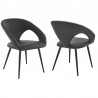 Armen Living Elin Gray Faux Leather And Black Metal Dining Chairs - Set of 2 01