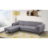 Armen Living Element Left-Side Chaise Sectional in Dark Gray Linen and Walnut Legs - Lifestyle