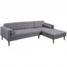 Armen Living Element Right-Side Chaise Sectional in Dark Gray Linen and Walnut Legs