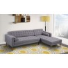 Armen Living Element Right-Side Chaise Sectional in Dark Gray Linen and Walnut Legs - Lifestyle
