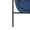 Elie Contemporary Accent Chair in Black Metal Finish and Navy Fabric - Leg Close-Up