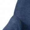 Elie Contemporary Accent Chair in Black Metal Finish and Navy Fabric - Seat Rest Close-Up