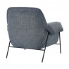 Elie Contemporary Accent Chair in Black Metal Finish and Pewter Fabric - Back Angle
