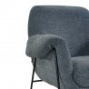 Elie Contemporary Accent Chair in Black Metal Finish and Pewter Fabric - Arm Close-Up