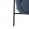Elie Contemporary Accent Chair in Black Metal Finish and Pewter Fabric - Leg Detail