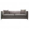 Emperor Contemporary Sofa with Acrylic Finish And Beige Fabric and Pillows 