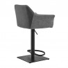 Armen Living Erin Adjustable Gray Faux Leather and Fabric Metal Swivel Bar Stool Side