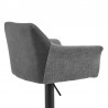 Armen Living Erin Adjustable Gray Faux Leather and Fabric Metal Swivel Bar Stool