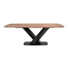 Armen Living Everett Contemporary Dining Table In Matte Black Finish And Walnut Top 03