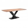 Armen Living Everett Contemporary Dining Table In Matte Black Finish And Walnut Top 01