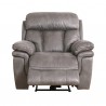 Armen Living Estelle Power Recliner Chair in Gunmetal Fabric- Front Reclined 